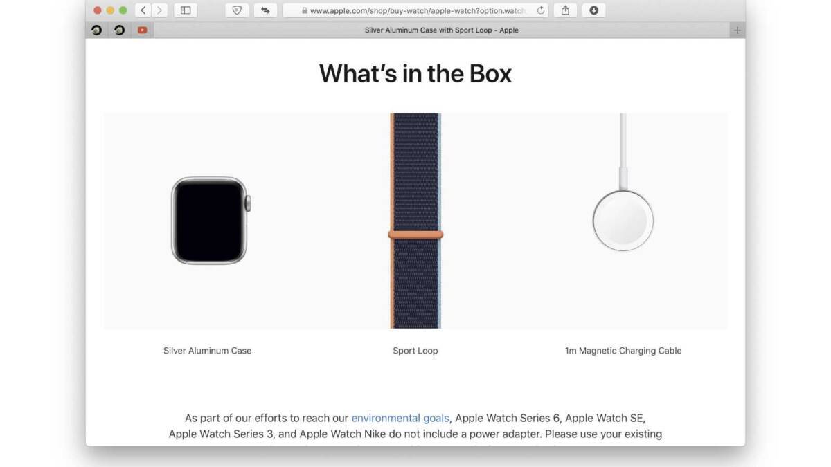 В комплекте Apple Watch Series 6 не будет зарядного устройства 6 Части комплекта Apple Watch Series 6 и ремешок сбоку
