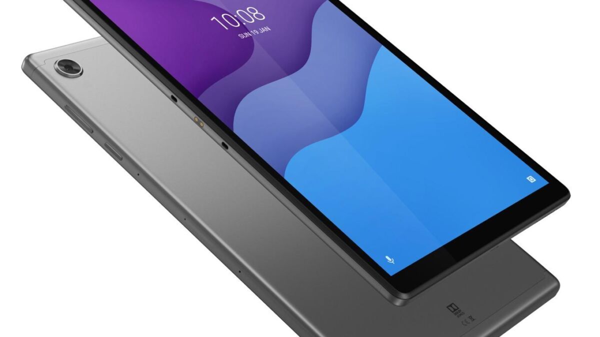 Смартфон Lenovo на черном фоне, спереди и сзади