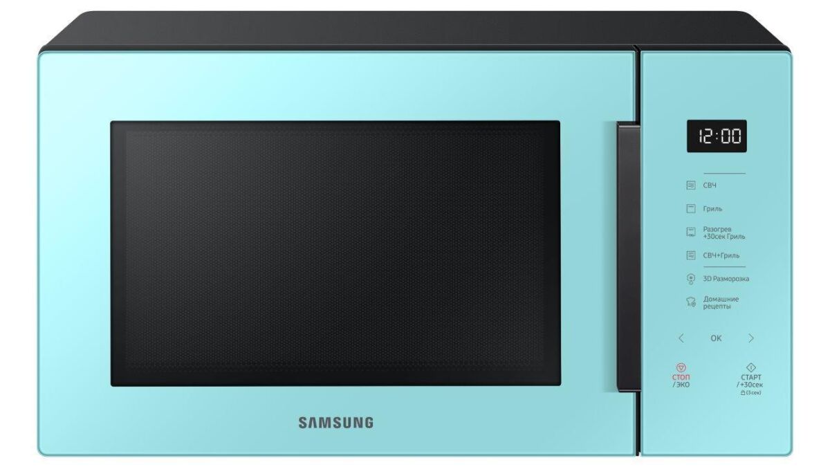 Микроволновая печь Samsung с дисплеем и ручкой сбоку