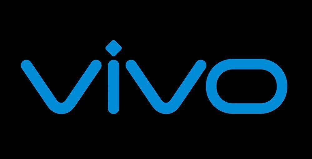 Логотип Vivo на черном фоне с голубым цветом