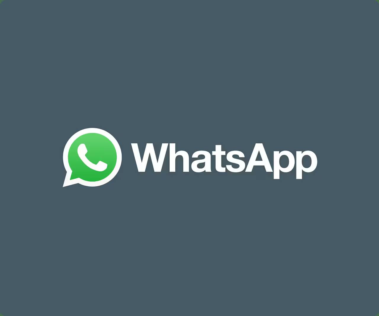 Логотип WhatsApp на сером фоне и название приложения