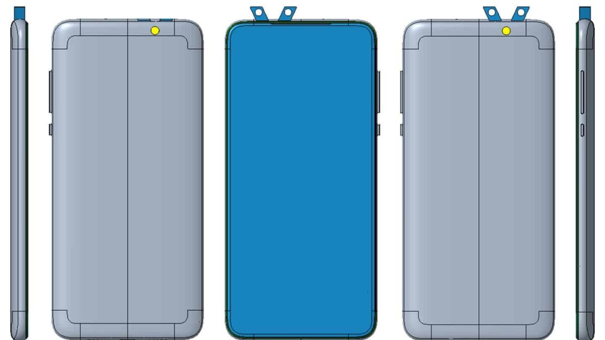 Спереди и сбоку Xiaomi с выдвижными камерами смартфон