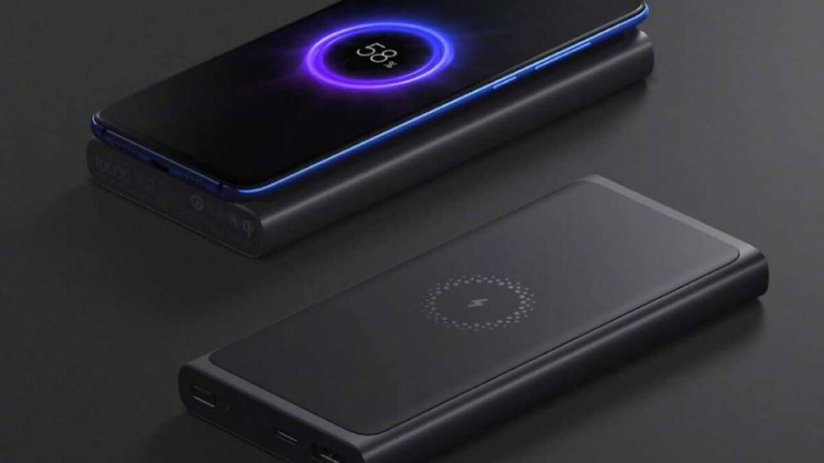 Беспроводной внешний аккумулятор Xiaomi ёмкостью 10000 мАч с дисплеем и портами