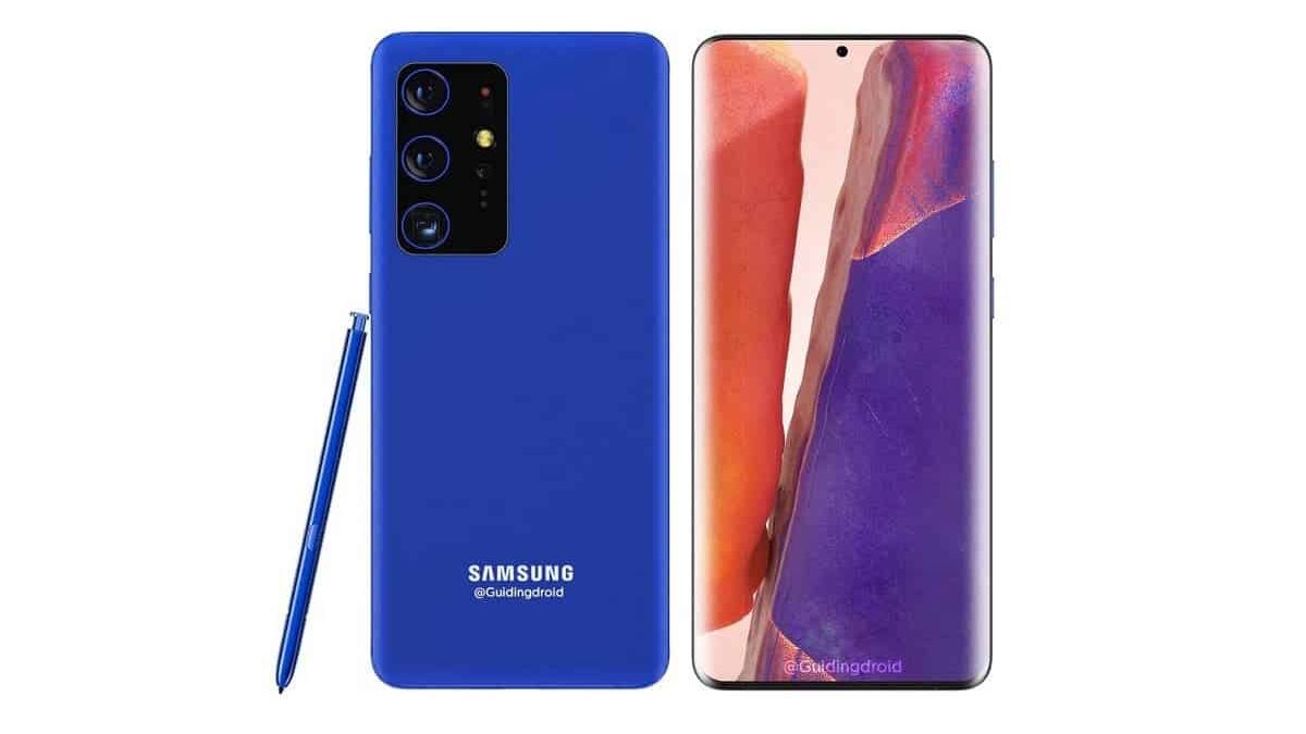 Серый смартфон Samsung Galaxy S21 Ultra с четырьмя камерами и стилусом сбоку