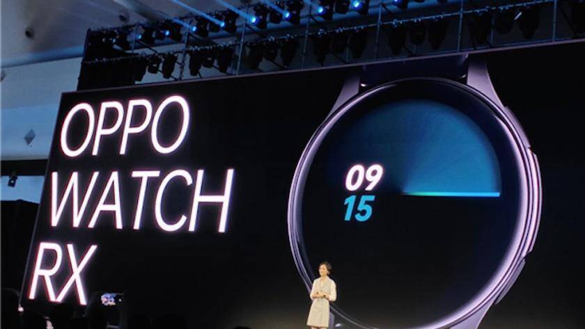Экран презентации OPPO WATCH RX с изображением циферблата