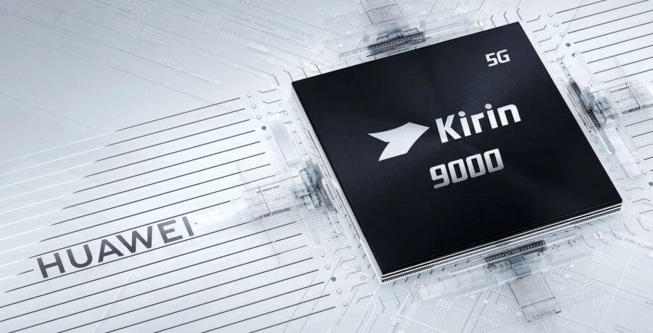 Карта с логотипом Kirin 9000 и 5G на компьютере