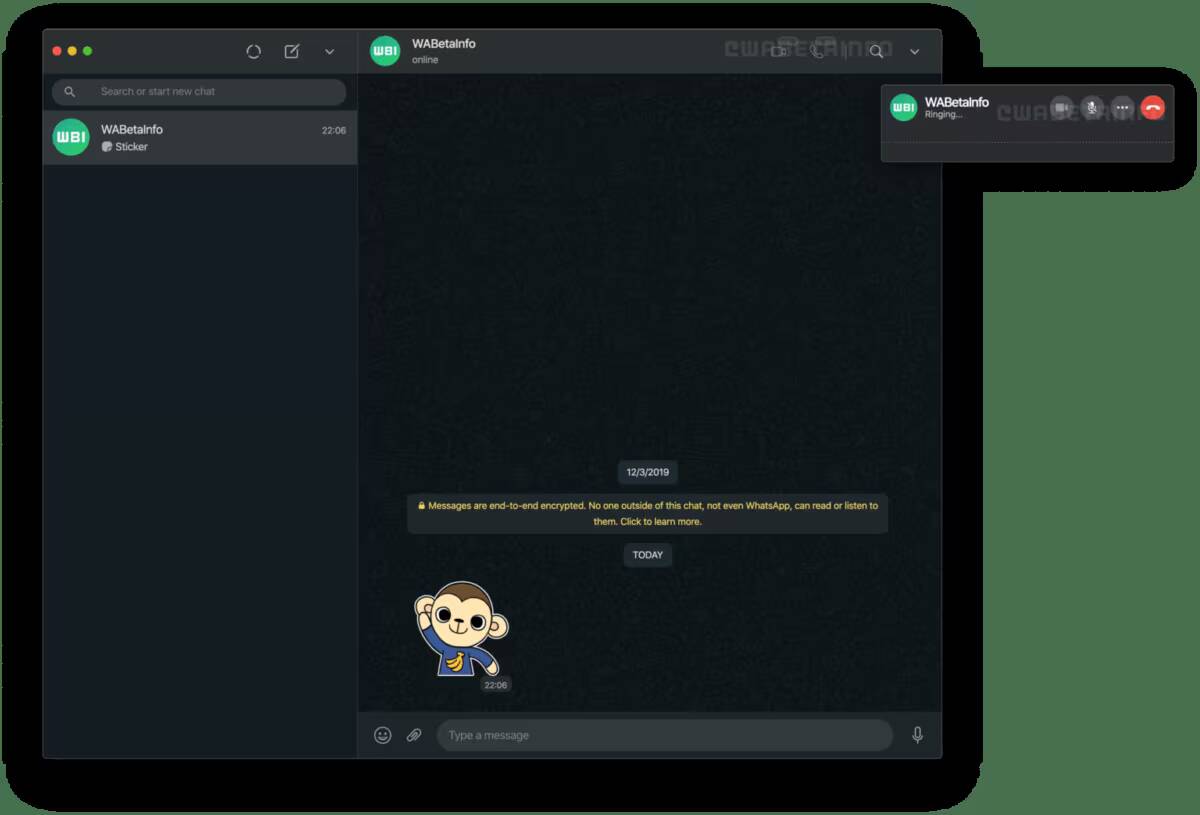 В веб-версии WhatsApp появятся видеозвонки 1 Одежда с логотипом WBI на фоне чата WhatsApp