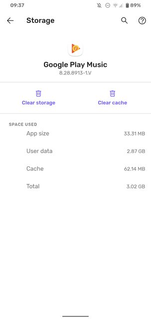 Google закрыла музыкальный сервис Play Music 9 Экран приложения Google Play Music с информацией о хранилище на Huawei Mate 40