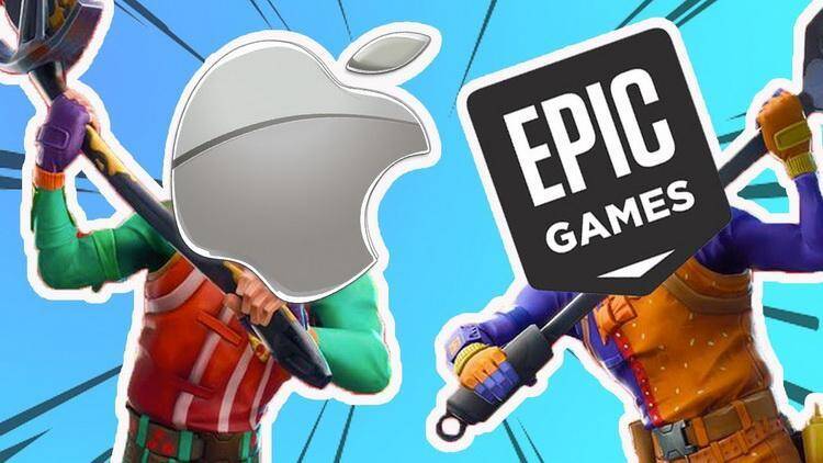 Epic Games и Apple столкнутся в суде в мае 2021 года 4 Иллюстрация конфликт между Apple и Epic Games с логотипами