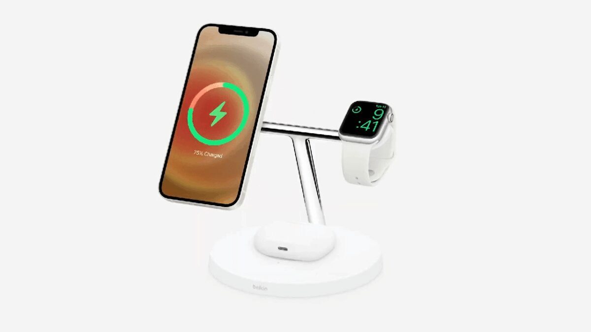 Беспроводная магнитная зарядка MagSafe для iPhone 12 с зарядным устройством и Apple Watch