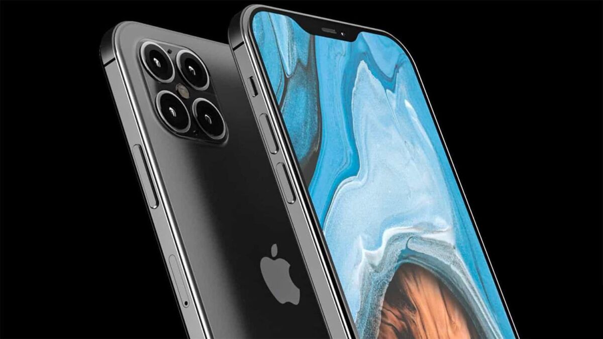 Черная модель iPhone 12 с тремя камерами на задней панели
