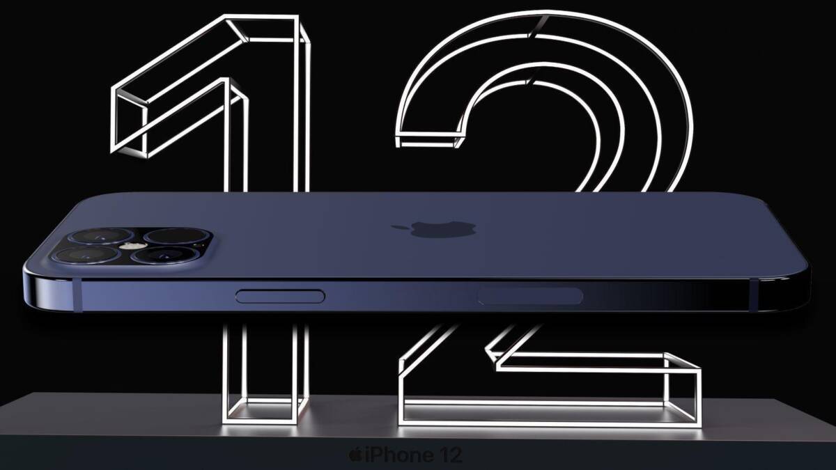 Черный iPhone 12 с тремя камерами и боковой кнопкой