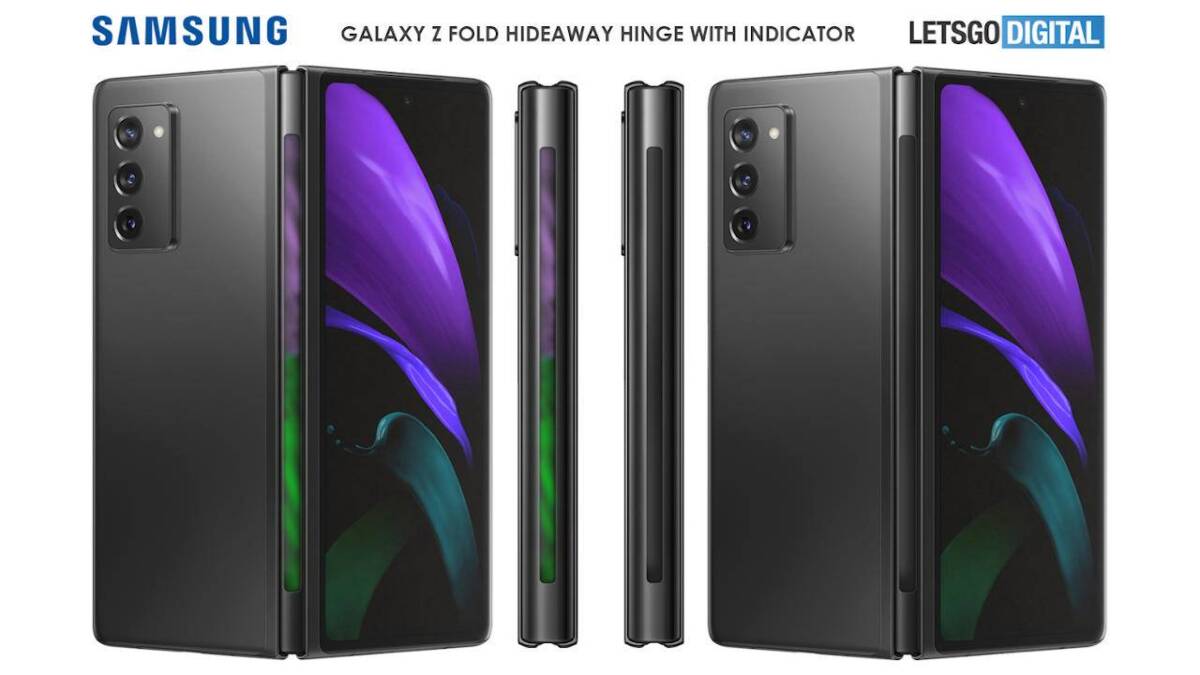 Петли Galaxy Z Fold 3 могут получить световой индикатор 4 Samsung Galaxy Z Fold 3 с гибким дисплеем и индикатором петли