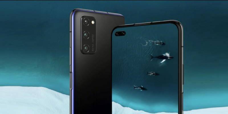 Смартфон Honor V40 с задней камерой и экраном