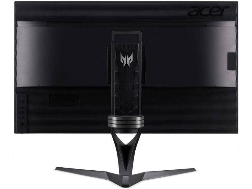 Задняя часть игрового монитора Acer с креплением для смартфона и разъемами