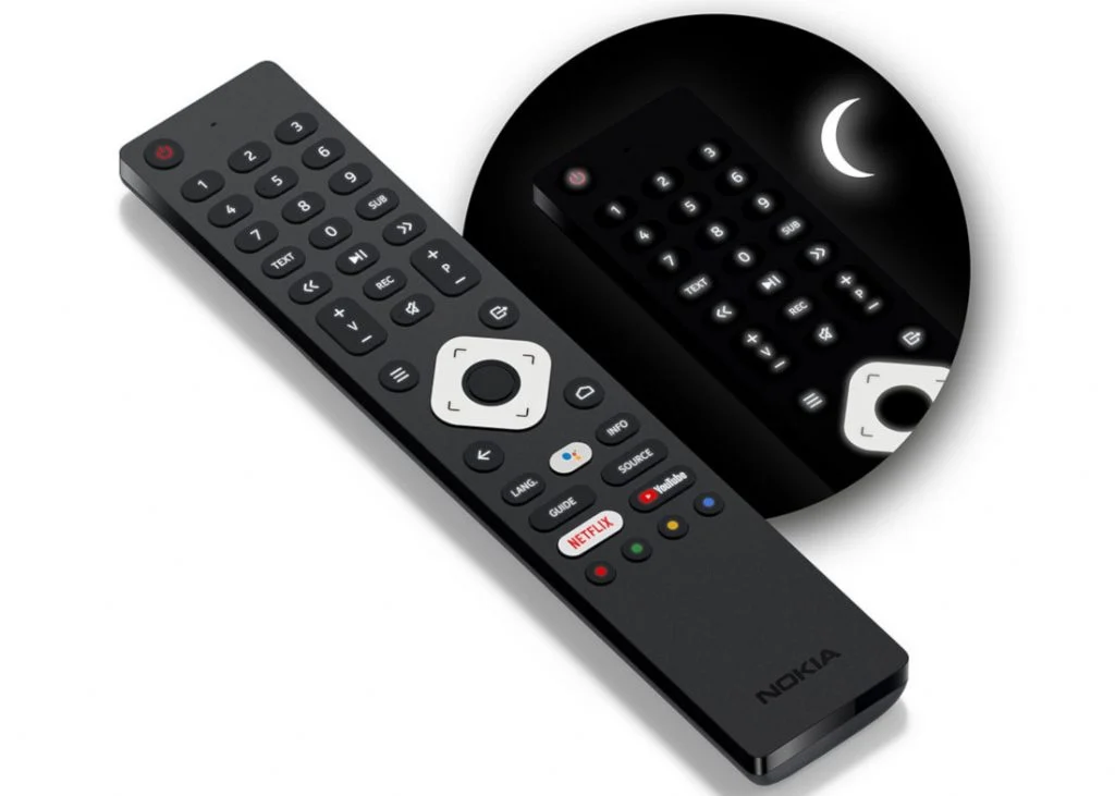 Nokia представила сразу 7 новых умных телевизоров 7 Nokia smart TV backlit remote 1024x731 1