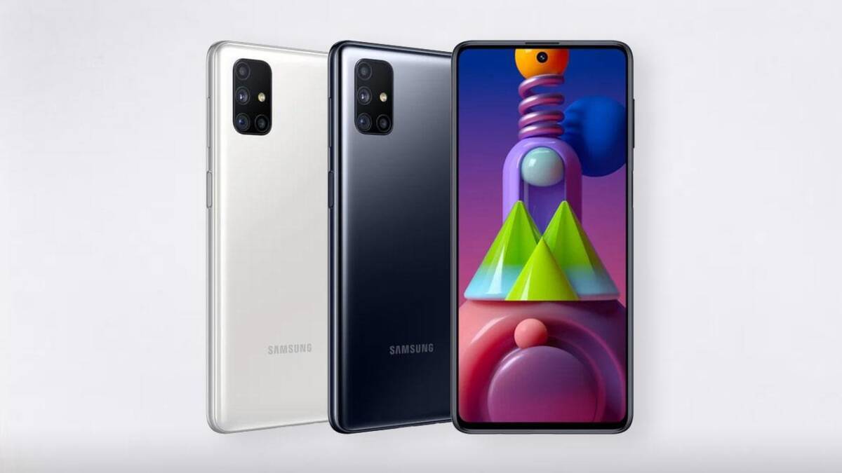 Смартфон Samsung серии M сзади и спереди