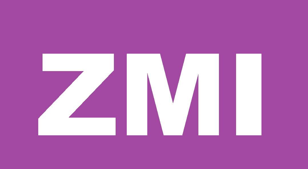 Фиолетовая иконка с буквами ZMI на фоне