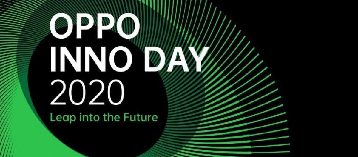 Логотип Oppo Inno Day 2020 на зелёном фоне
