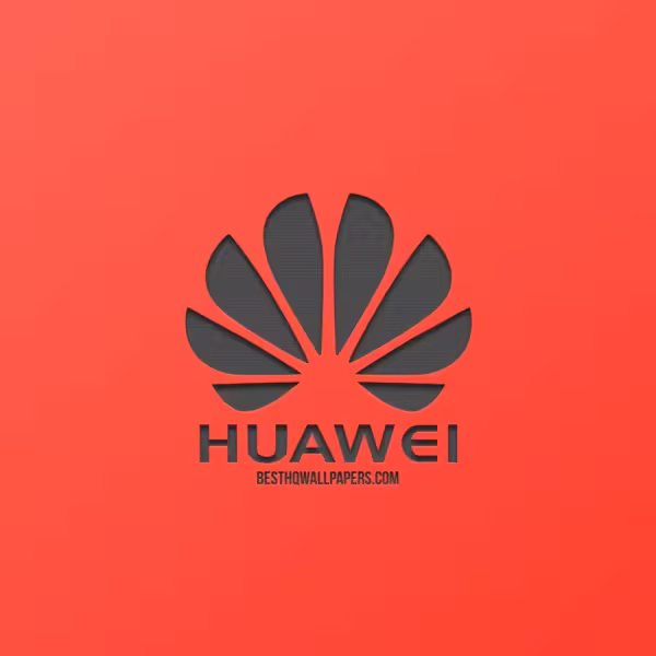 huawei logo red background creative design metal emblem
