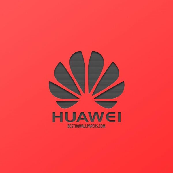 huawei logo red background creative design metal emblem