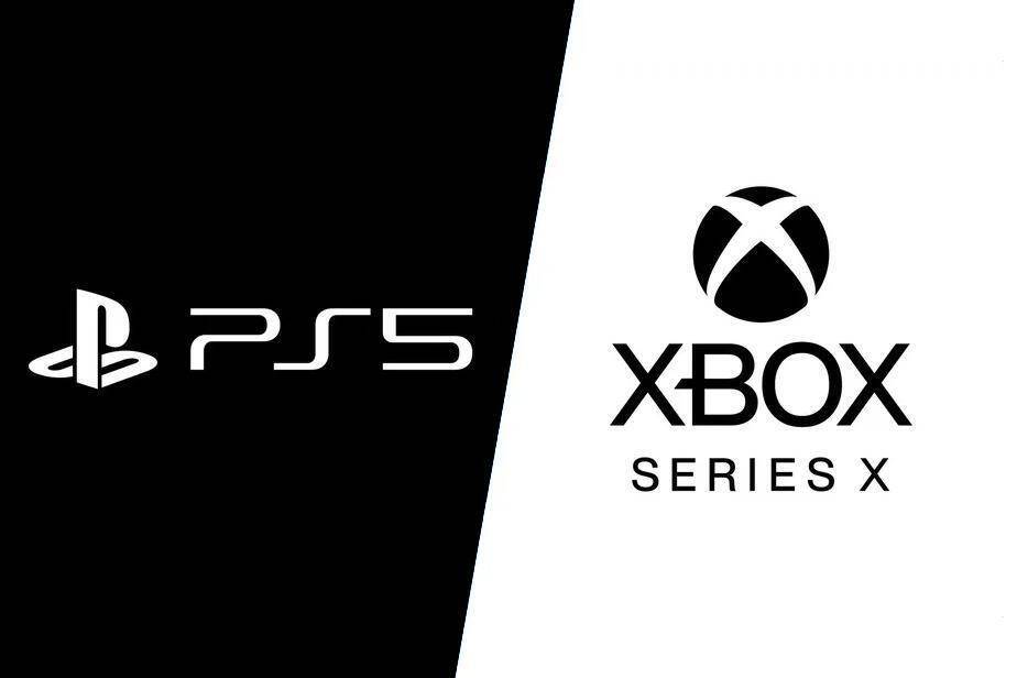 Логотипы PlayStation 5 и Xbox Series X на контрастном фоне