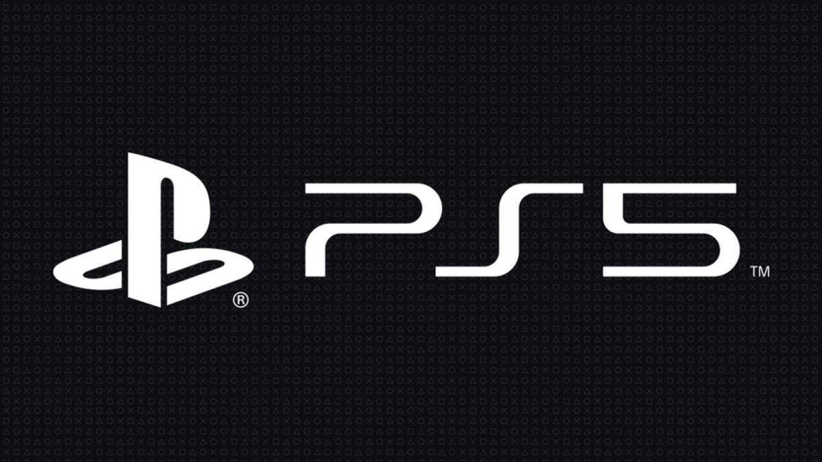 Логотип PlayStation 5 на черном фоне с текстом