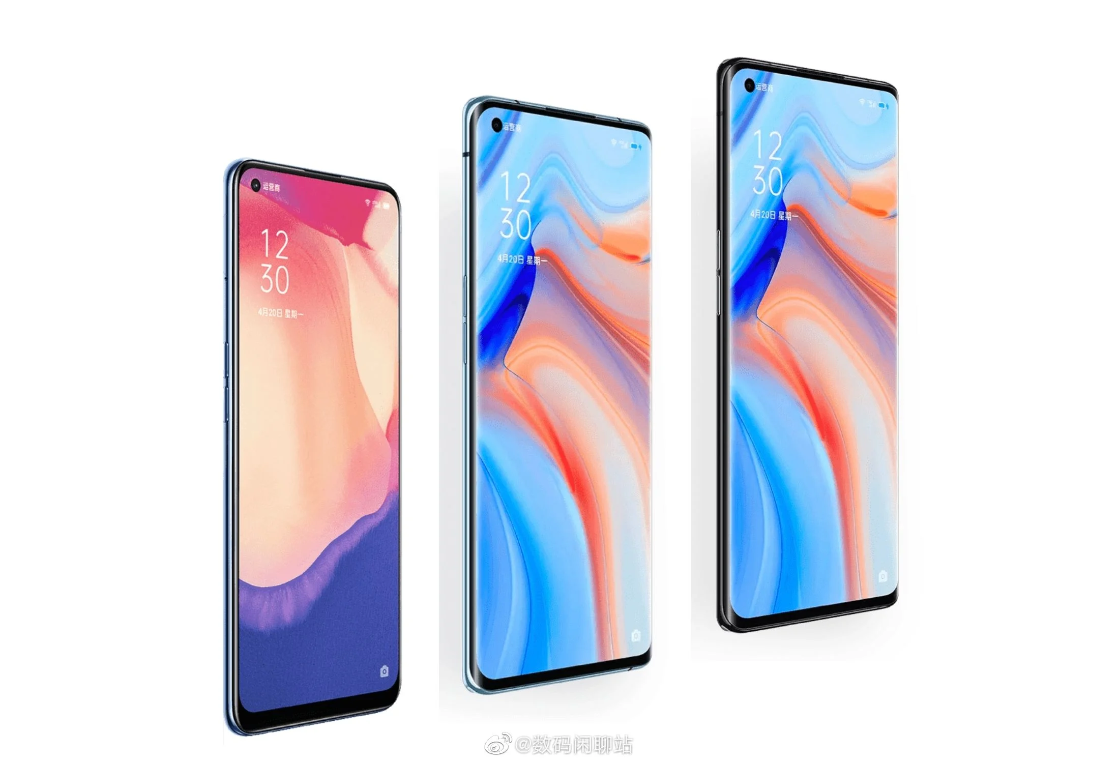 Вот каким будет экран OPPO Reno5 3 OPPO Reno5 front renders