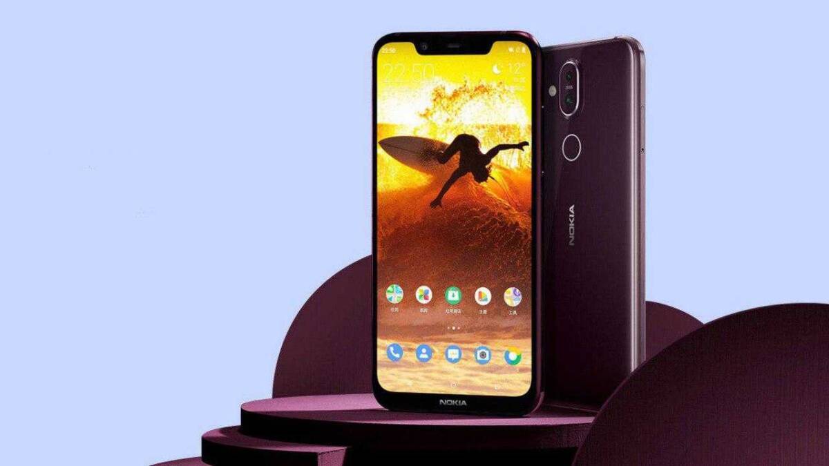 Смартфон Nokia с дисплеем, изображение на экране