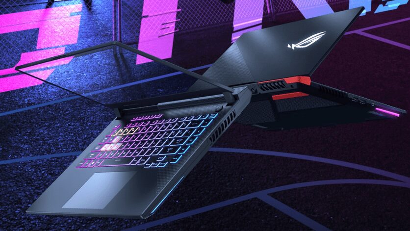 Игровой ноутбук ASUS изогнутый с подсветкой клавиатуры