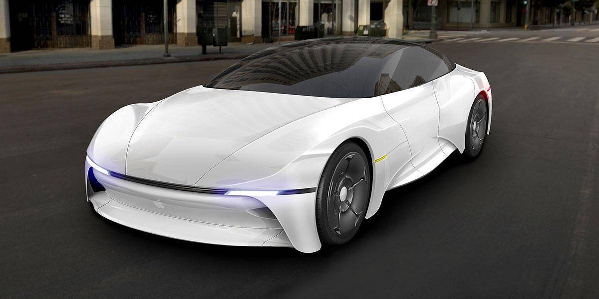 Концепт Apple Car — электрический автомобиль с гладким кузовом и темным стеклом крыши