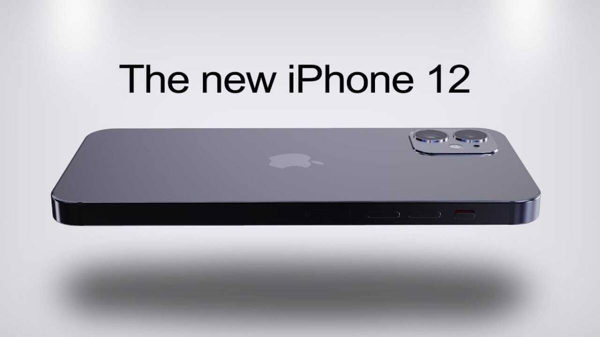 Задняя часть iPhone 12 с двойной камерой и логотипом Apple