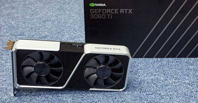 Видеокарта NVIDIA GeForce RTX 3060 Ti с двумя вентиляторами