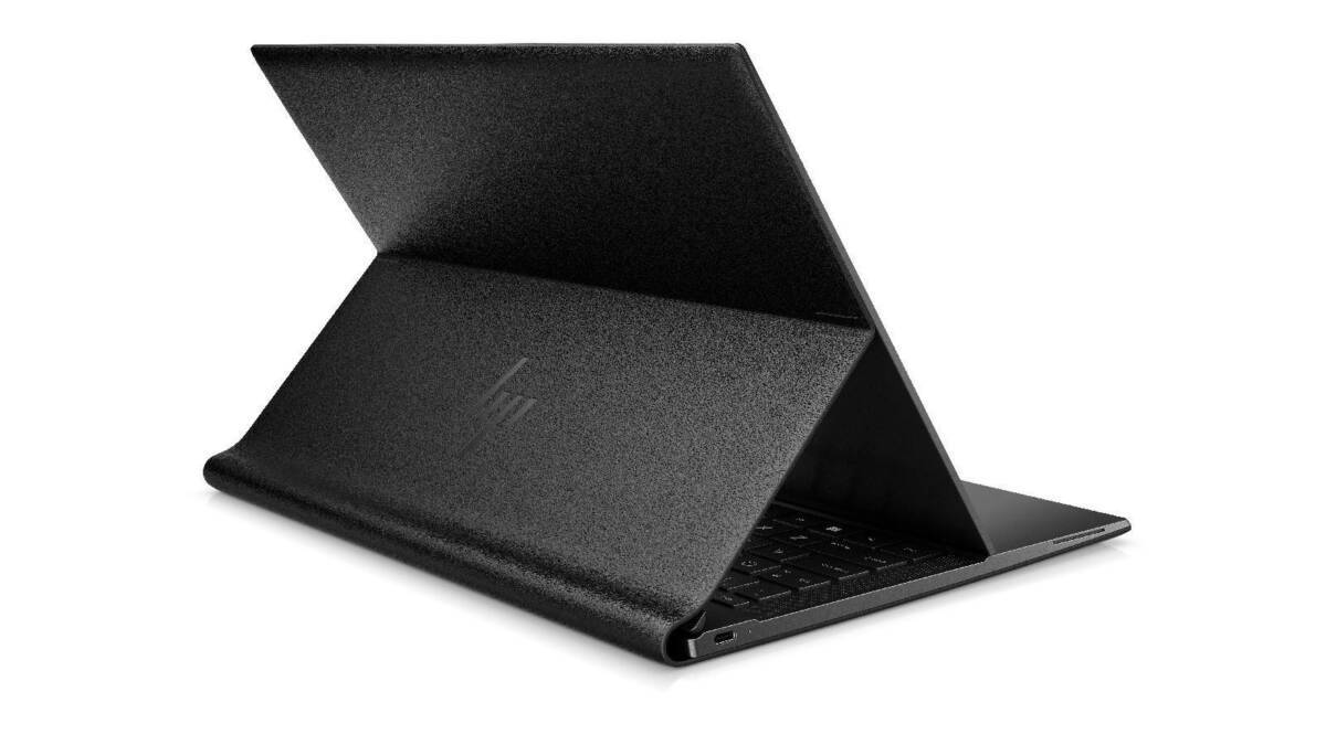 Черный ноутбук HP Elite Folio с текстурированной крышкой