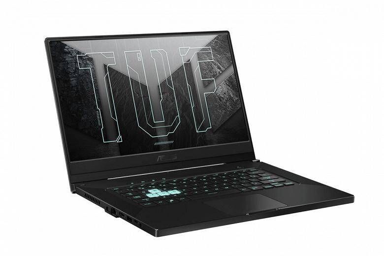 Игровой ноутбук Asus TUF Dash F15 с открытым экраном