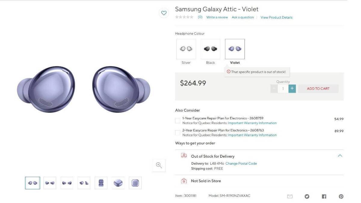 Galaxy Buds Pro засветились в сети до официального запуска 6 Виртуальные наушники Samsung Galaxy Attic Violet с передним обзором