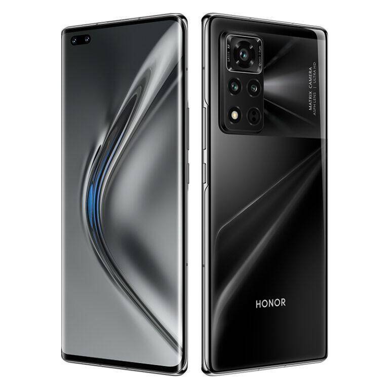 Фотография смартфона Honor V40 с фронтальной и задней стороны