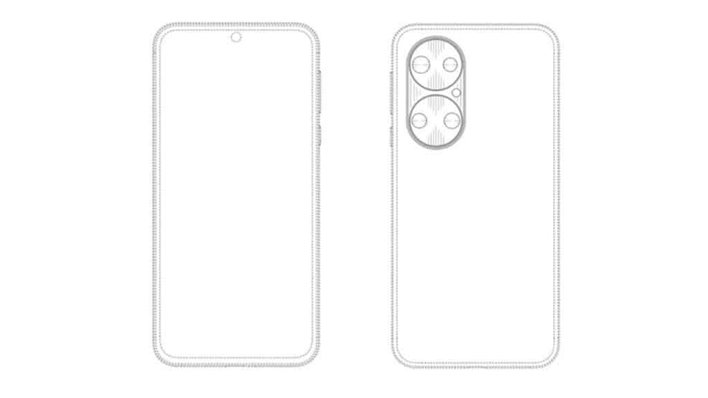 Huawei придумала новый дизайн камеры для своих смартфонов 5 Чертеж задней панели смартфона Huawei с крупной камерой