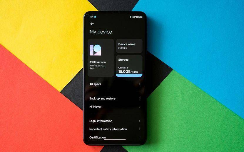 Обновление MIUI 12 на Android 11: когда его получит ваш Xiaomi, Redmi или POCO 3 Экран смартфона Xiaomi Mi MIX 3 с настройками прошивки MIUI 12 на Android 11