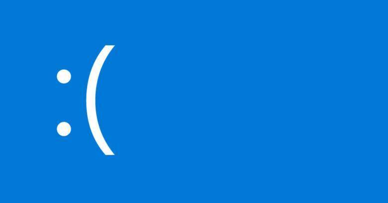 Символ грусти на синем фоне, изображение ошибки Windows 10