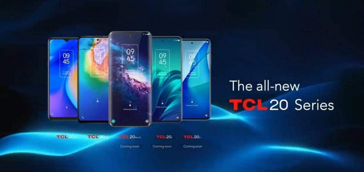 Пять смартфонов TCL 20 Series с разными дизайнами и экранами