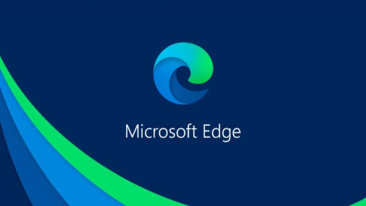 Иконка Microsoft Edge с логотипом на темном фоне в стиле иллюстрации для статьи