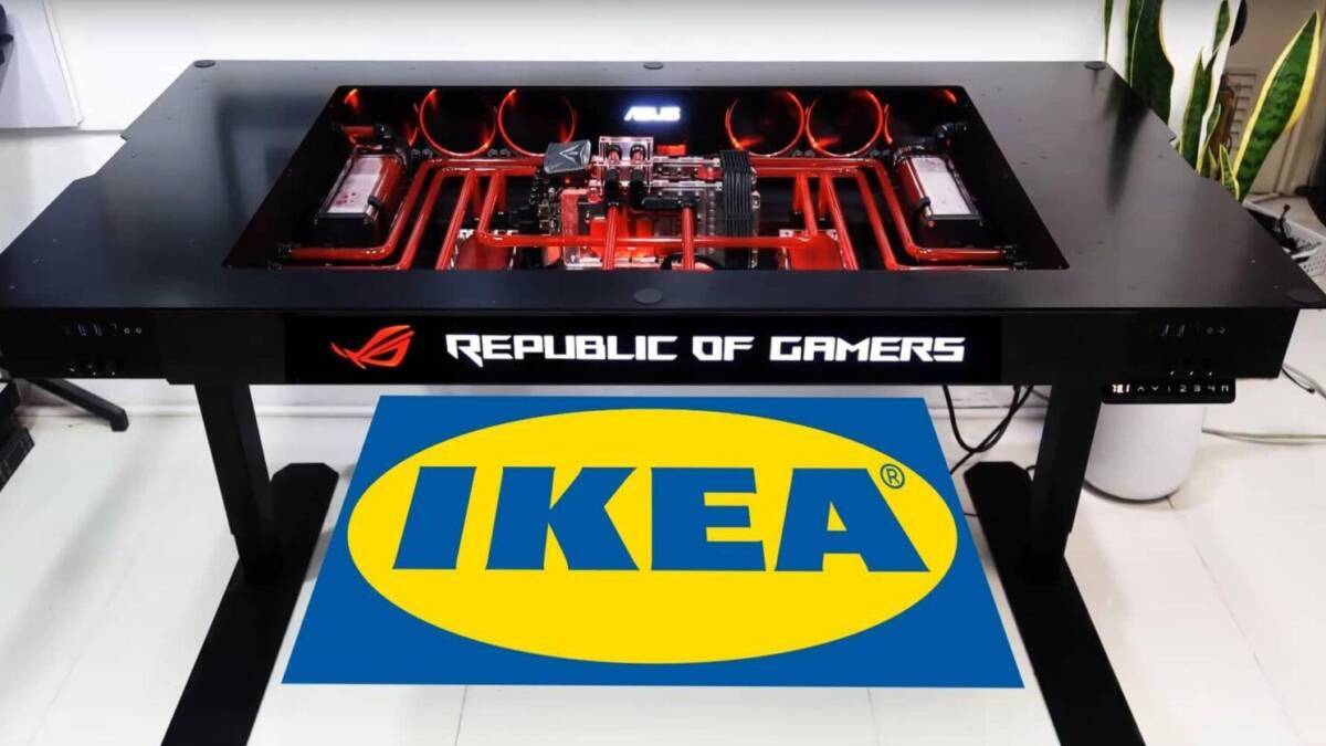 Игровой стол ASUS ROG с подсветкой и встроенной системой жидкостного охлаждения от IKEA