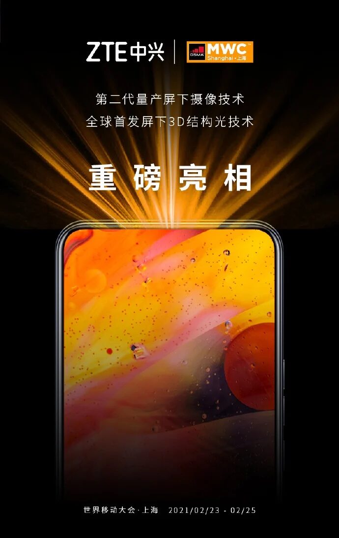 Изображение смартфона ZTE с дисплеем на передней панели
