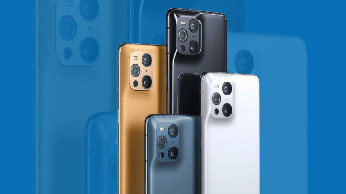Многоцветные варианты смартфона Oppo Find X3 Pro с тройной камерой заднего вида