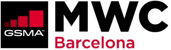 Логотип GSMA Мобильной выставки МWC Барселона на черном фоне