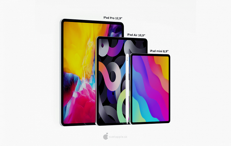 Apple iPad Mini Pro с 8,9-дюймовым дисплеем и Face ID позирует на качественных рендерах 3 2 large