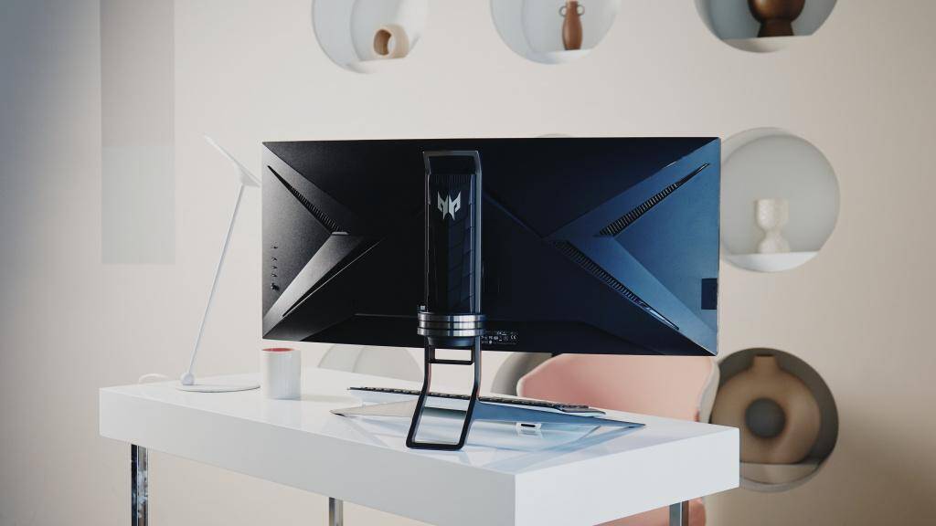 Монитор Acer Predator X34GS сзади на столе