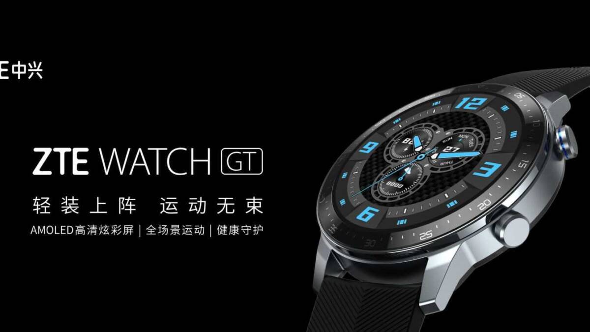 Умные часы ZTE Watch GT с черным дисплеем и металлическим корпусом