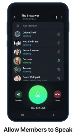 Telegram запустил Voice Chat 2.0, чтобы составить конкуренцию Clubhouse 8 giphy 1746899